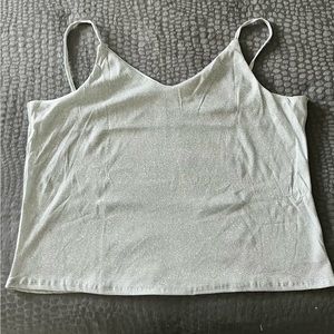 Sparkly Silver Metallic Camisole Top Size Large
